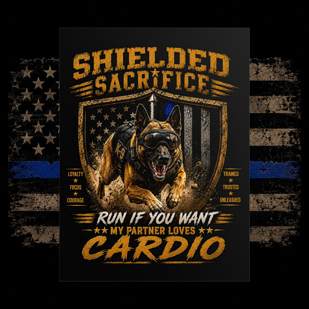 K9 Handler Wall Art — Belgian Malinois "Run If You Want, My Partner Loves Cardio" Poster