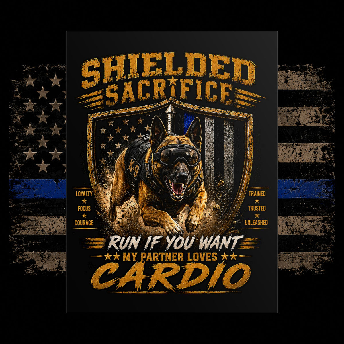 K9 Handler Wall Art — Belgian Malinois "Run If You Want, My Partner Loves Cardio" Poster