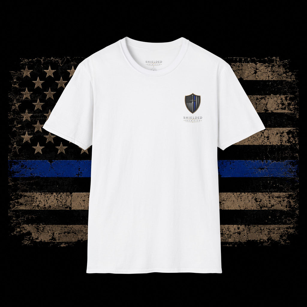 Police Support T-Shirt — "Some Battles Are Fought in Silence" Thin Blue Line Tee
