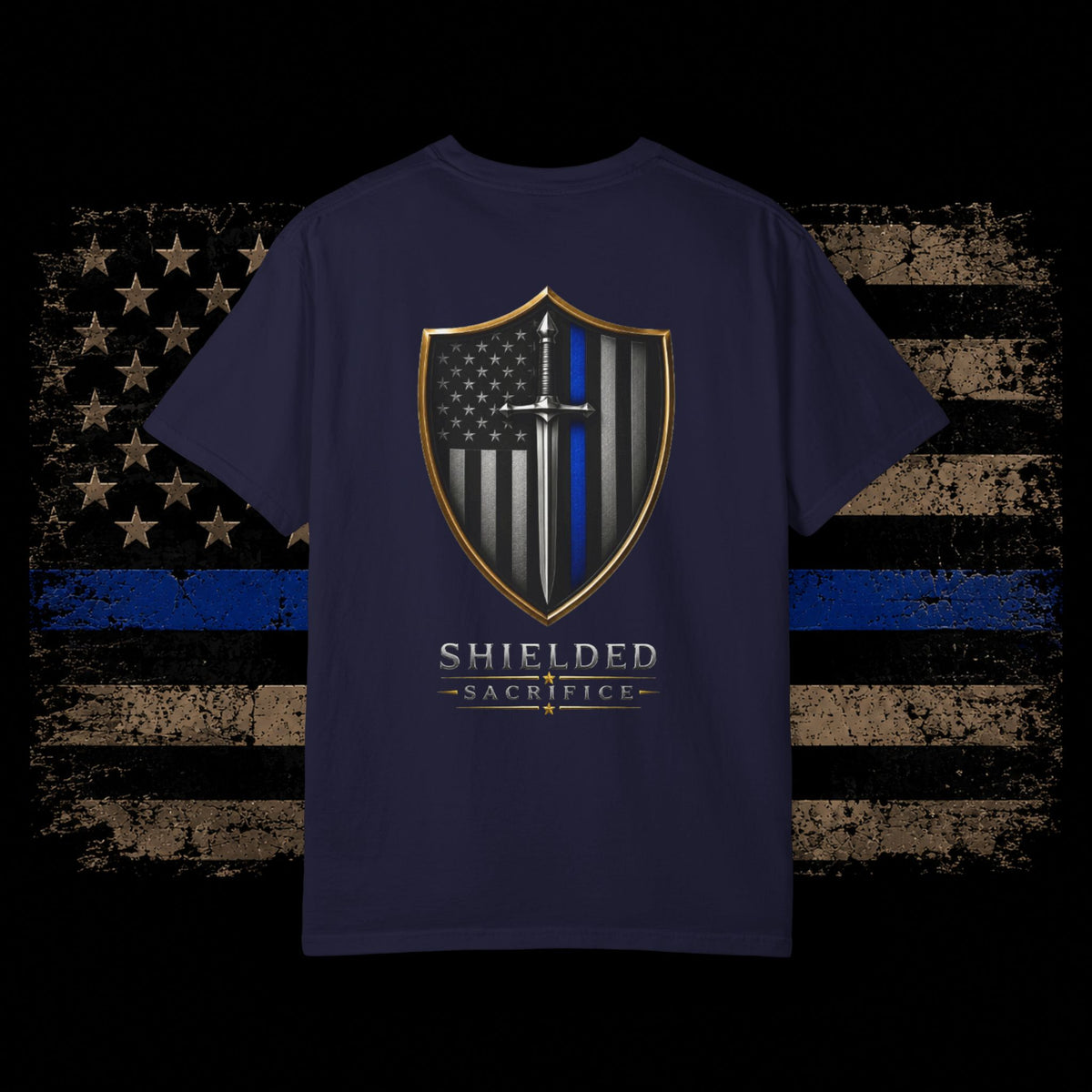Shielded Sacrifice Thin Blue Line T-Shirt