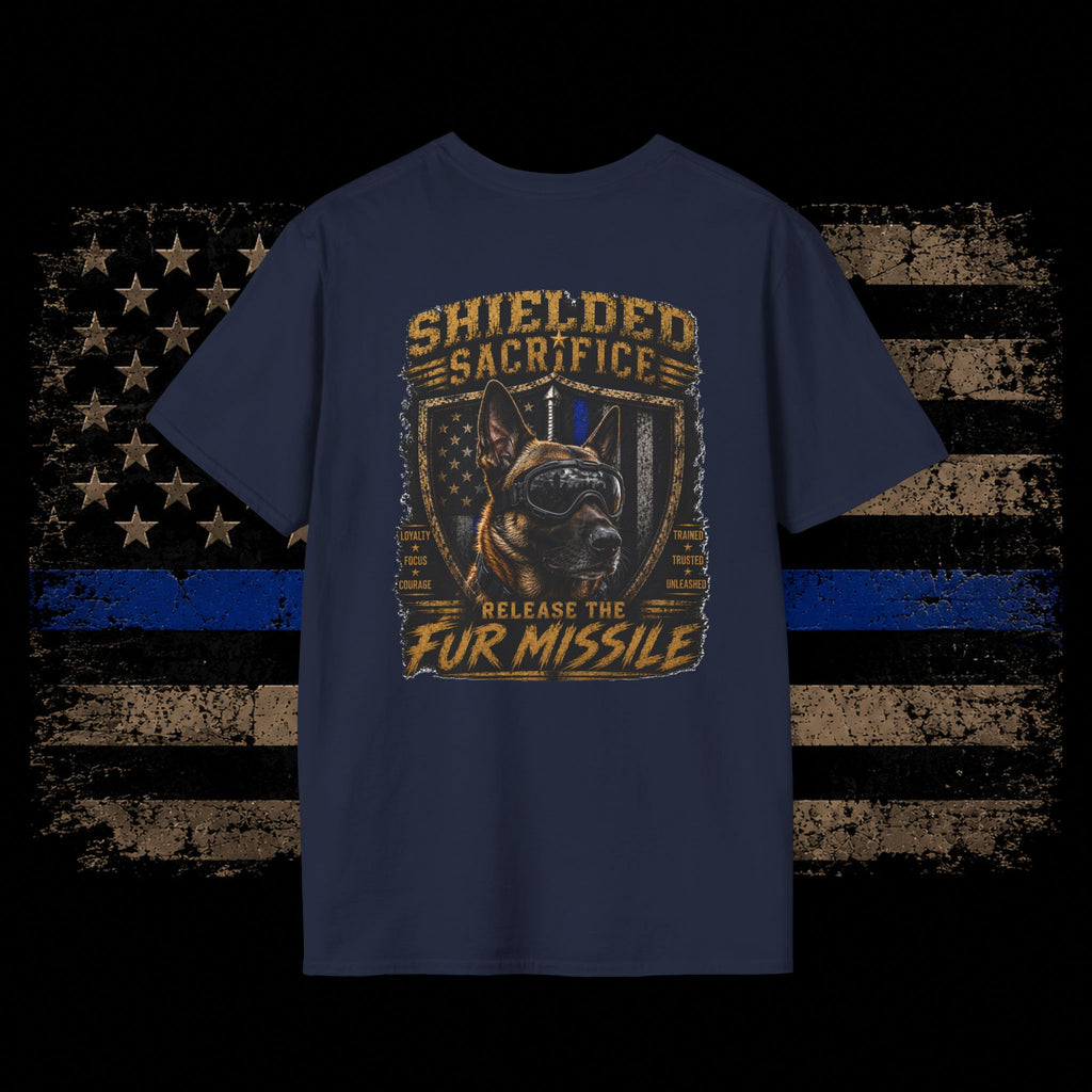 T-Shirt — Shielded Sacrifice "Release the Fur Missile" K9 Thin Blue Line