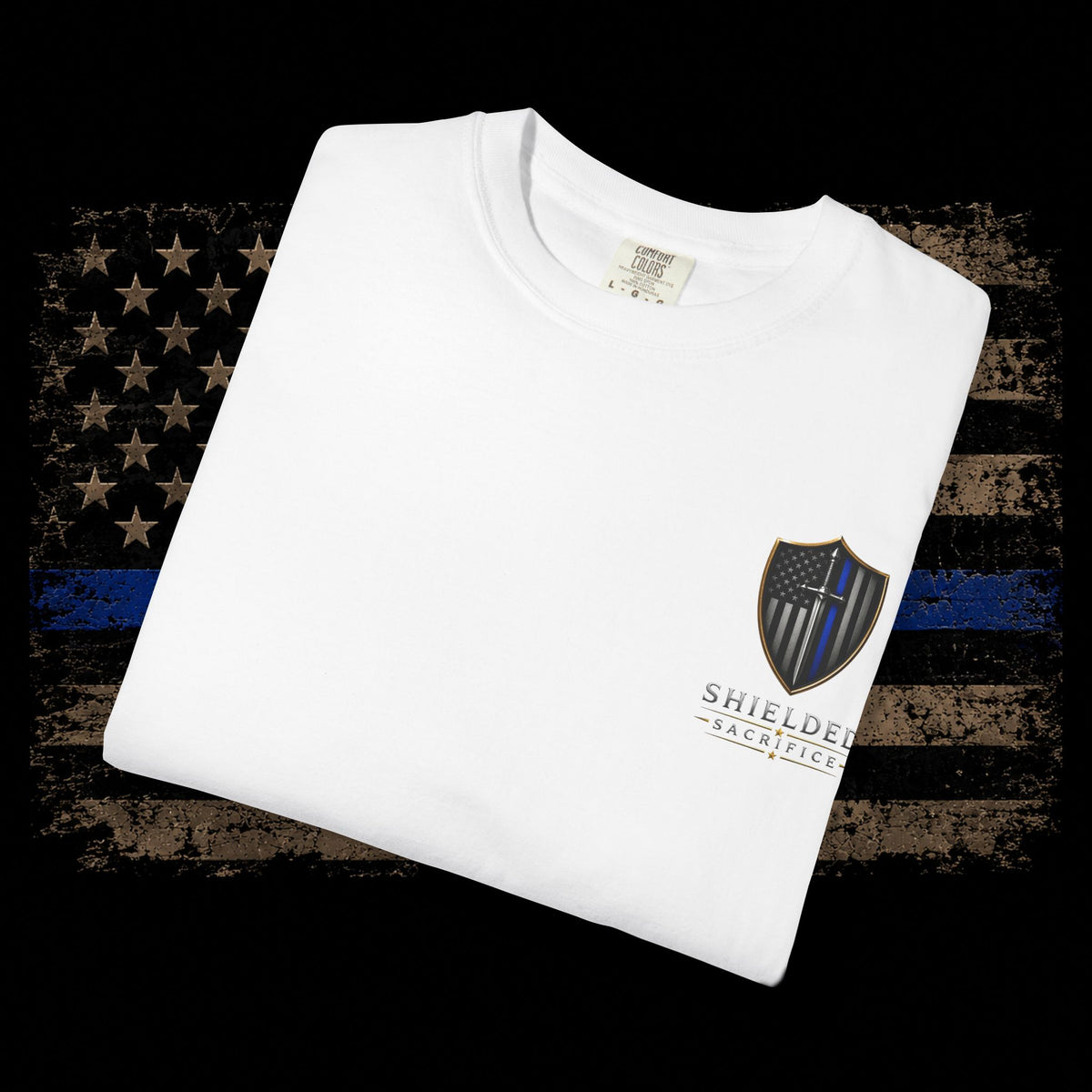 Shielded Sacrifice Thin Blue Line T-Shirt