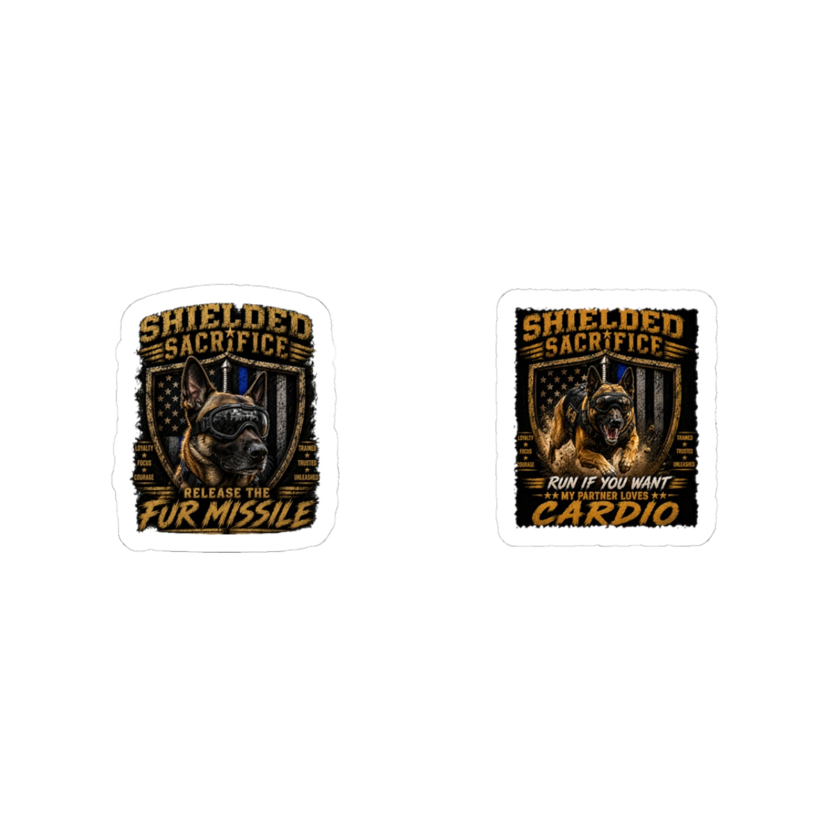 Shielded Sacrifice Dog Sticker Pack —Law Enforcement K9 Badges