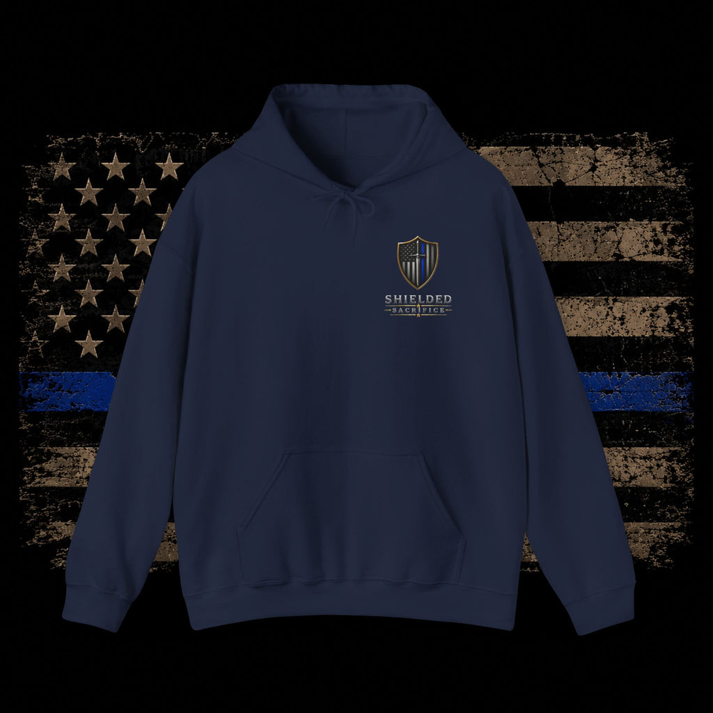Shielded Sacrifice Hoodie — "Show No Mercy, Cardio" Tactical Gym Hoodie