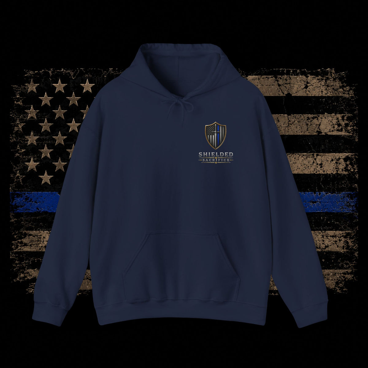 Shielded Sacrifice Hoodie — "Show No Mercy, Cardio" Tactical Gym Hoodie
