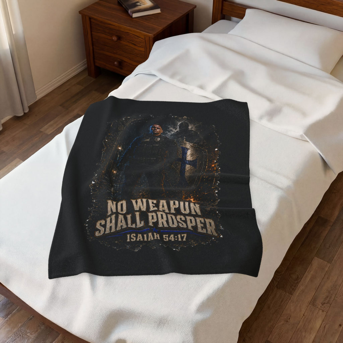 Isaiah 54:17 "No Weapon Shall Prosper" Velveteen Plush Blanket
