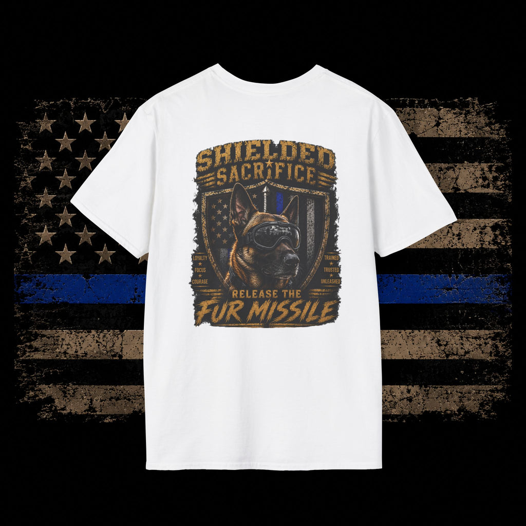 T-Shirt — Shielded Sacrifice "Release the Fur Missile" K9 Thin Blue Line