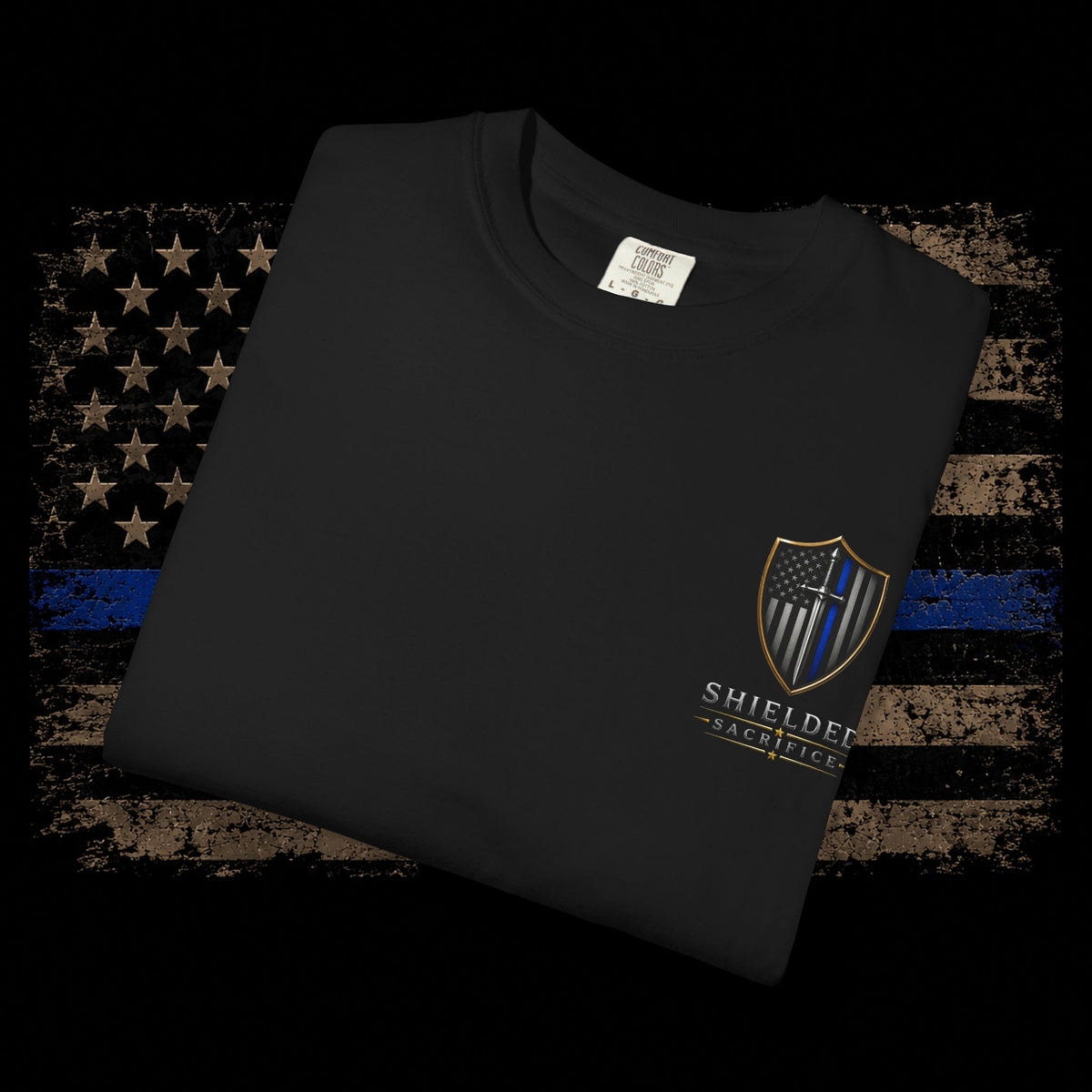 Shielded Sacrifice Thin Blue Line T-Shirt