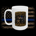 Thin Blue Line Police Support Ceramic Mug – Personalized Name Option (11oz, 15oz)