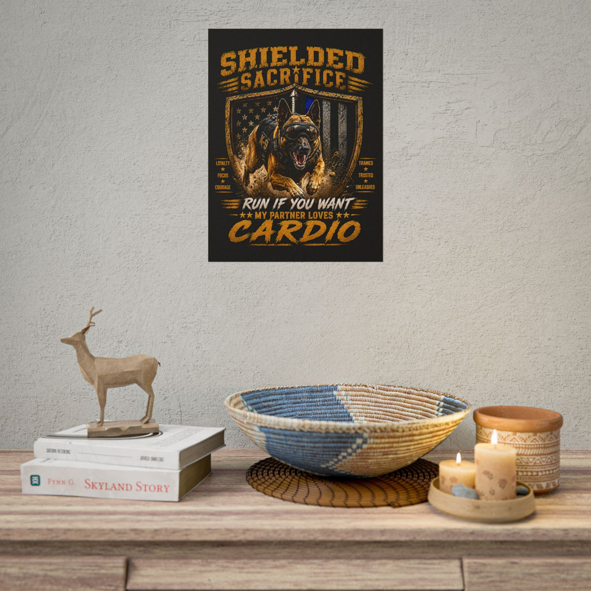 K9 Handler Wall Art — Belgian Malinois "Run If You Want, My Partner Loves Cardio" Poster