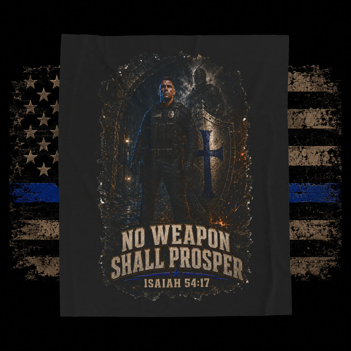 Isaiah 54:17 "No Weapon Shall Prosper" Velveteen Plush Blanket