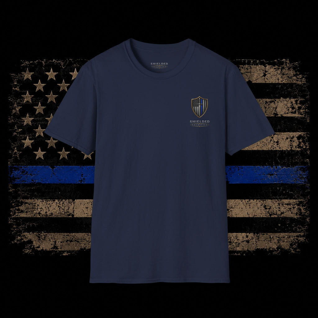 Police Support T-Shirt — "Some Battles Are Fought in Silence" Thin Blue Line Tee