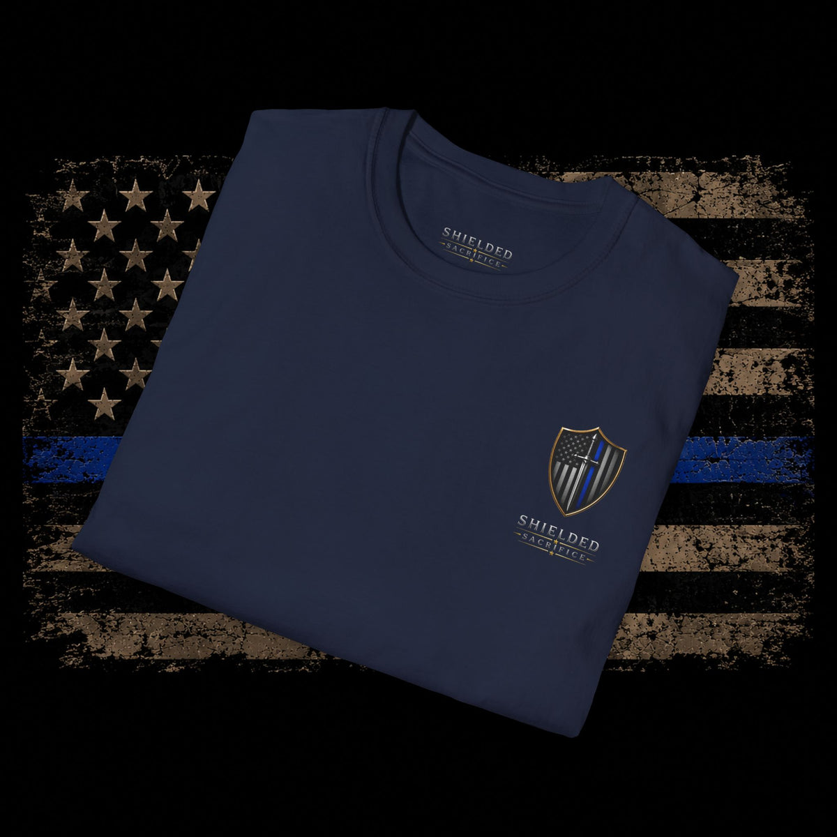 Police Support T-Shirt — "Some Battles Are Fought in Silence" Thin Blue Line Tee
