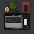 Desk Mat — "Shielded Sacrifice: Release the Fur Missile" Tactical Dog Gaming Desk Mat