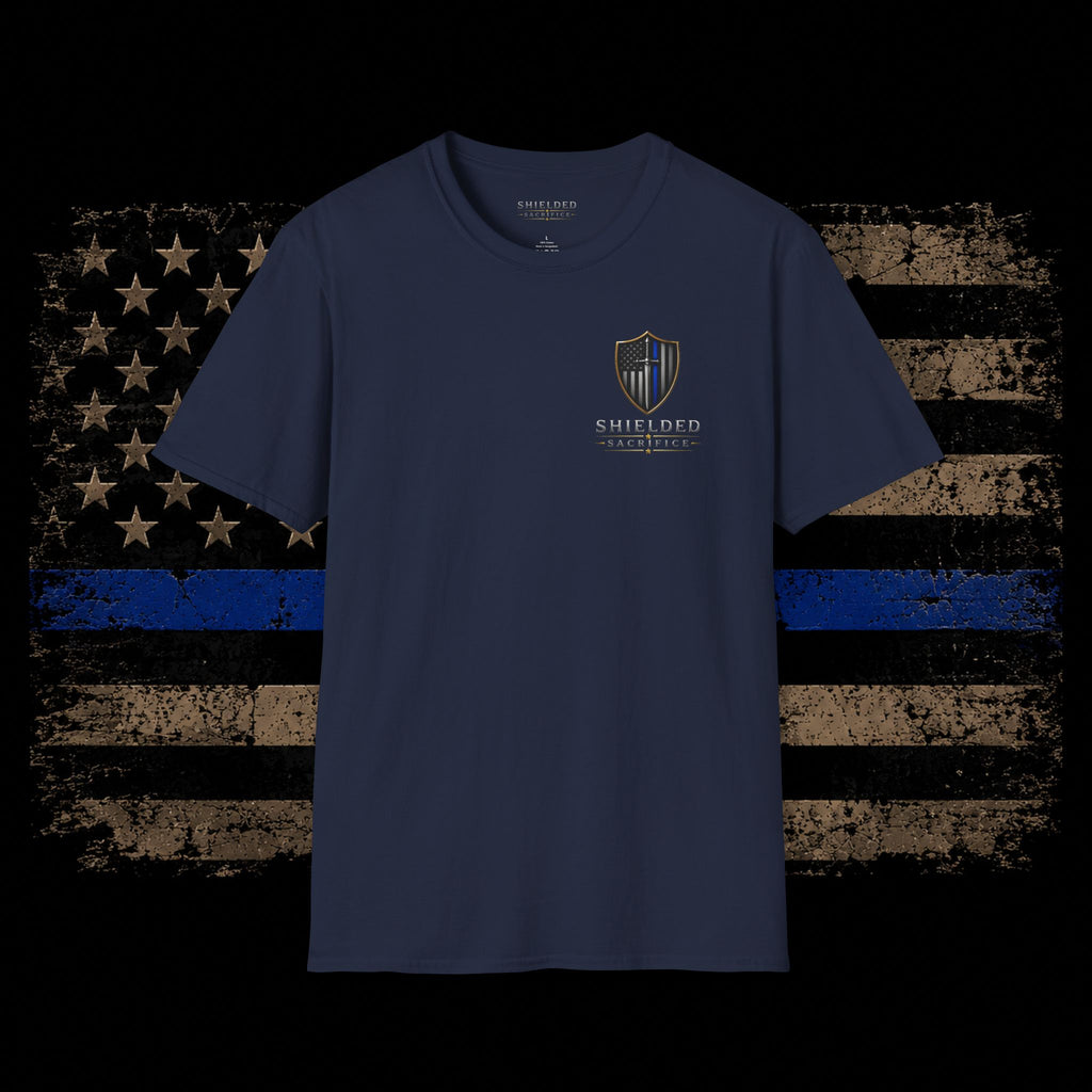 Every Badge Carries a Story Police T-Shirt — Thin Blue Line Memorial Tee
