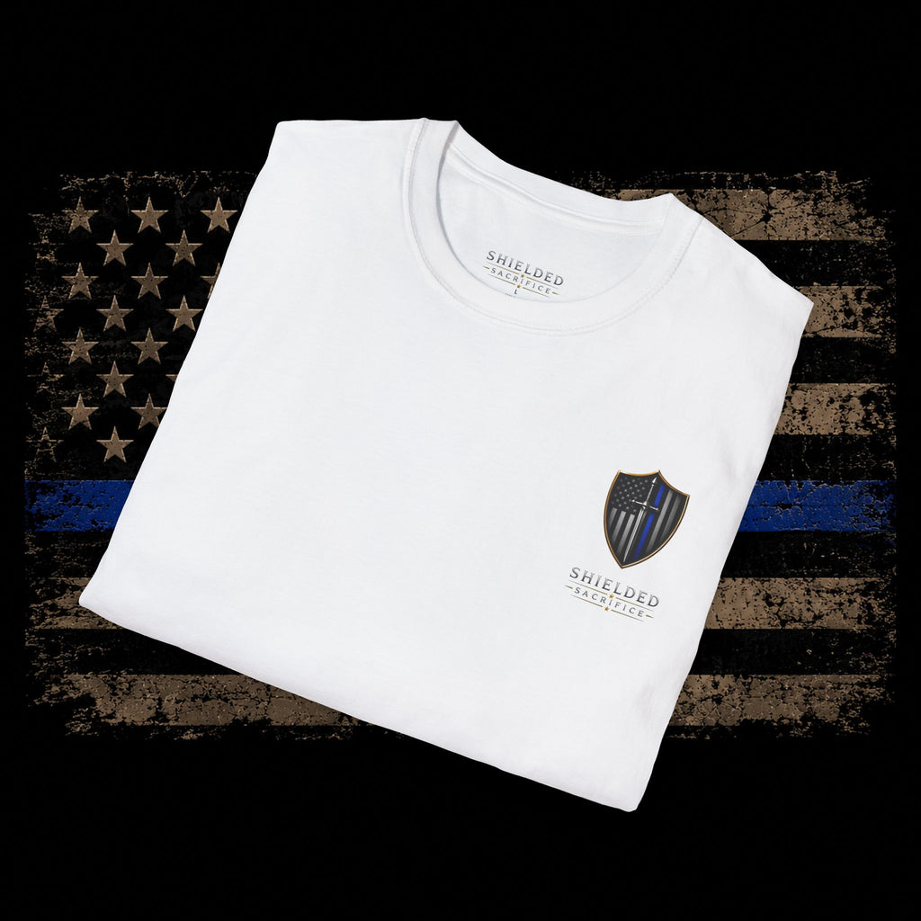 Police Support T-Shirt — "Some Battles Are Fought in Silence" Thin Blue Line Tee