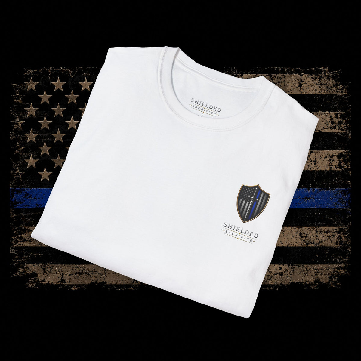 Police Support T-Shirt — "Some Battles Are Fought in Silence" Thin Blue Line Tee