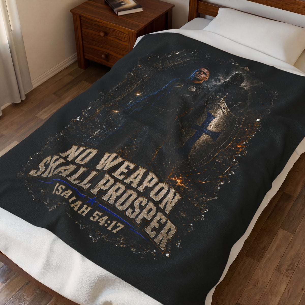 Isaiah 54:17 "No Weapon Shall Prosper" Velveteen Plush Blanket