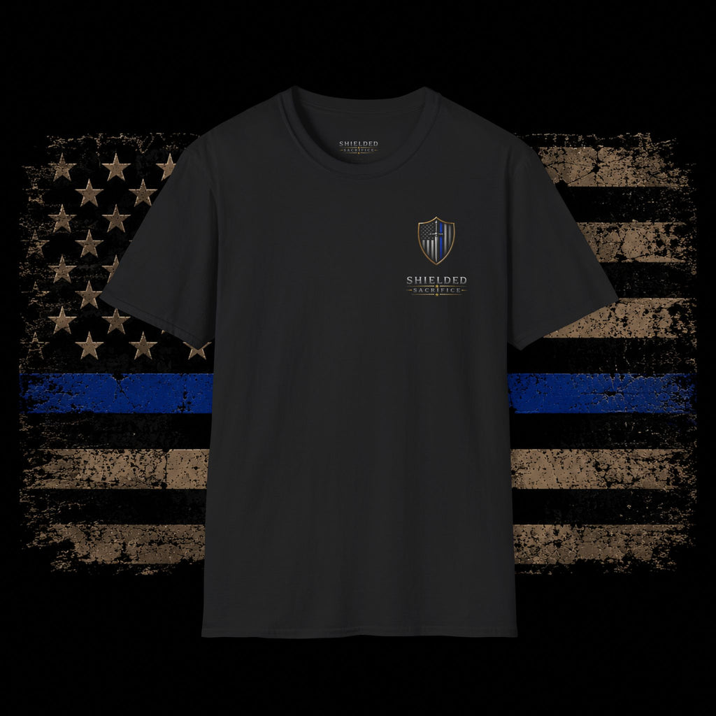 Shielded Sacrifice Police T-Shirt — "Standing the Line" Tribute Tee