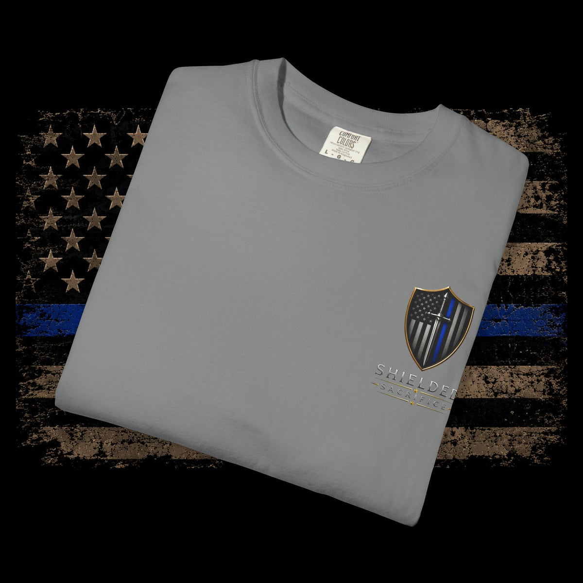 Shielded Sacrifice Thin Blue Line T-Shirt
