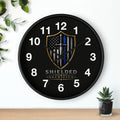 Shielded Sacrifice Wall Clock — Thin Blue Line Police Tribute Clock
