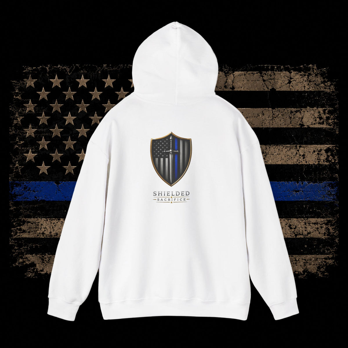 Shielded Tactical Logo Hoodie — Minimal Crest Chest Print