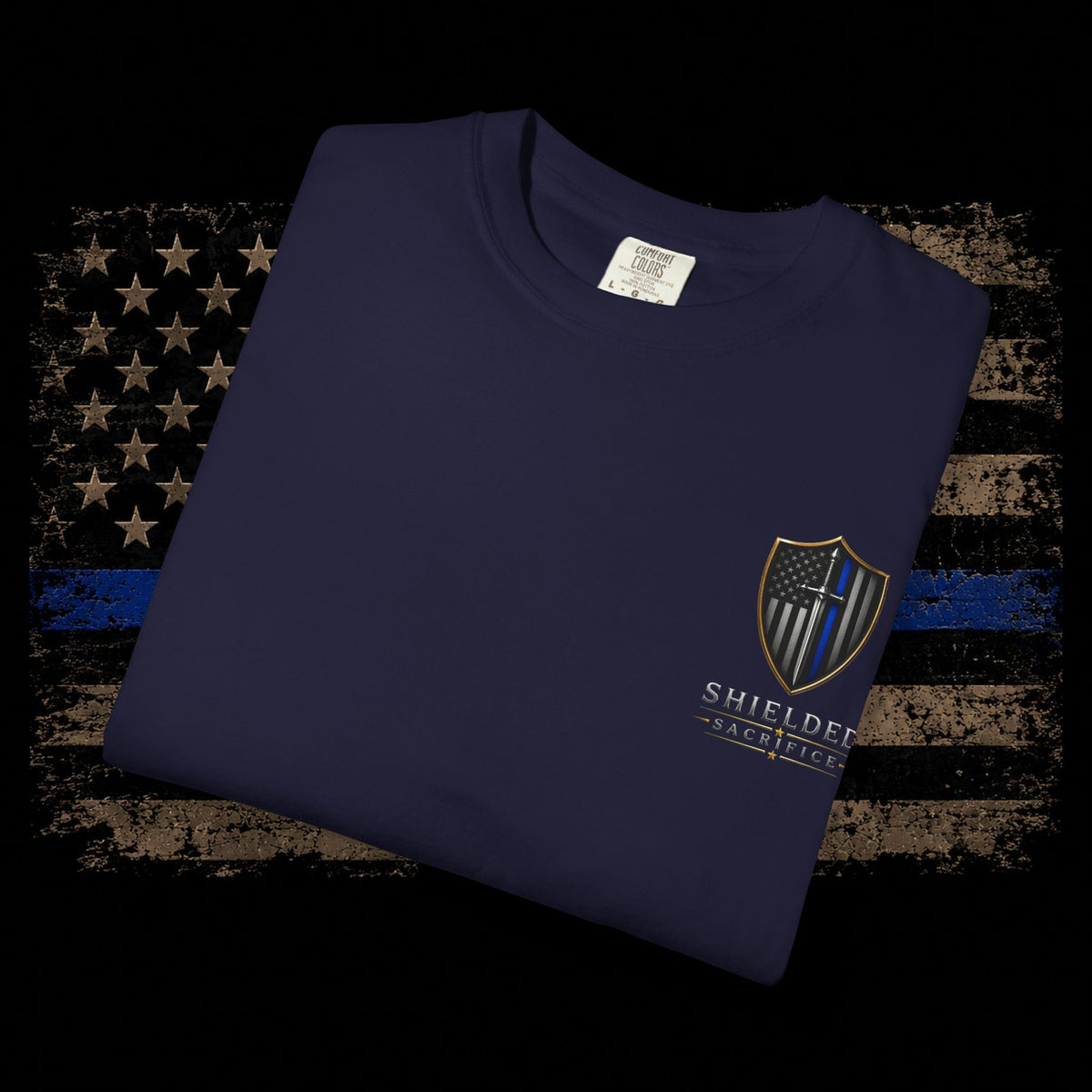 Shielded Sacrifice Thin Blue Line T-Shirt