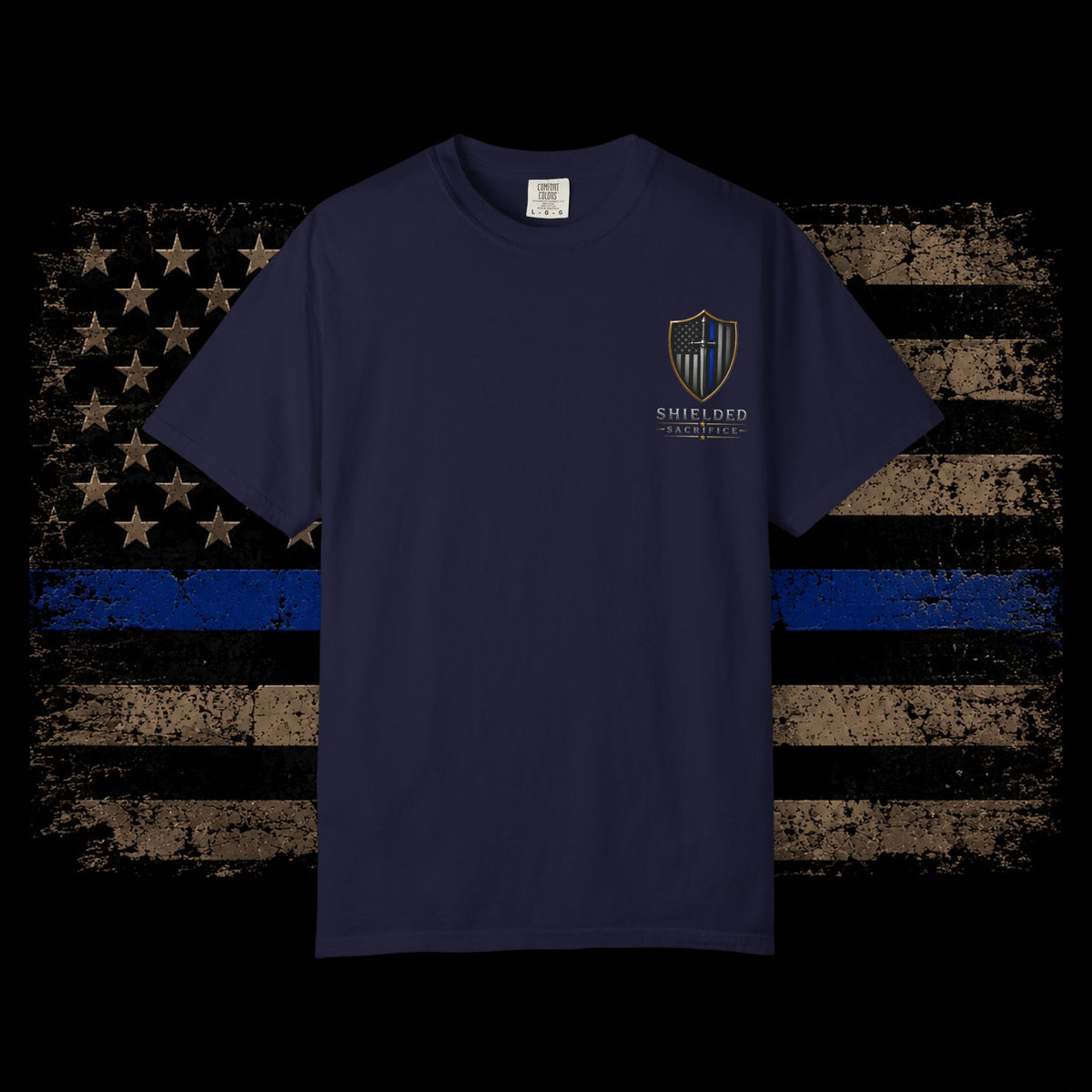 Shielded Sacrifice Thin Blue Line T-Shirt