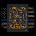 K9 Handler Plush Blanket — "Release the Fur Missile" Thin Blue Line Tribute