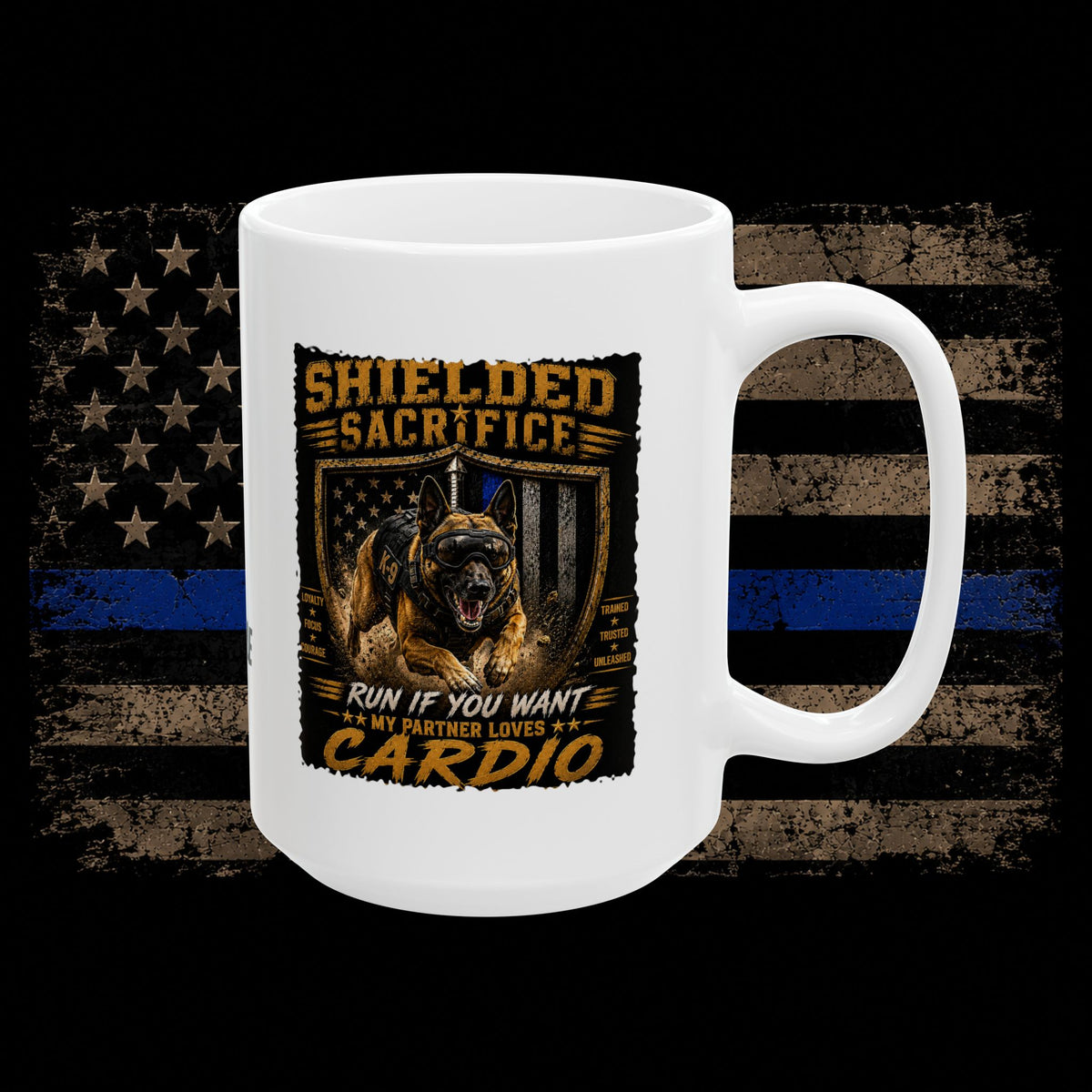 Thin Blue Line Police Support Ceramic Mug – Personalized Name Option (11oz, 15oz)