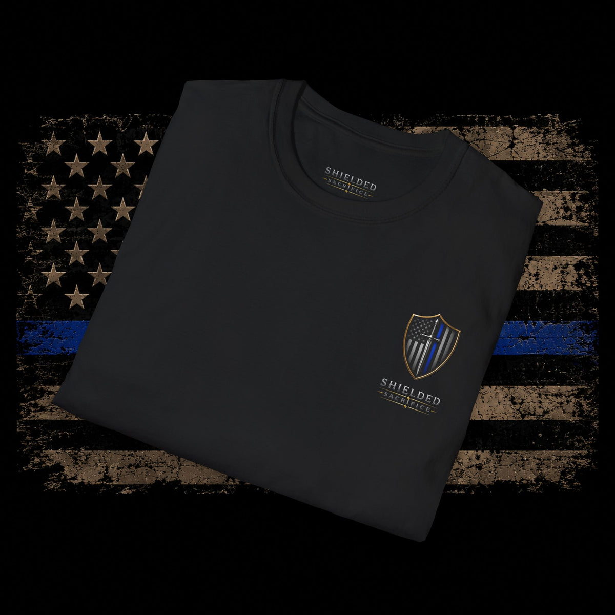 Police Support T-Shirt — "Some Battles Are Fought in Silence" Thin Blue Line Tee