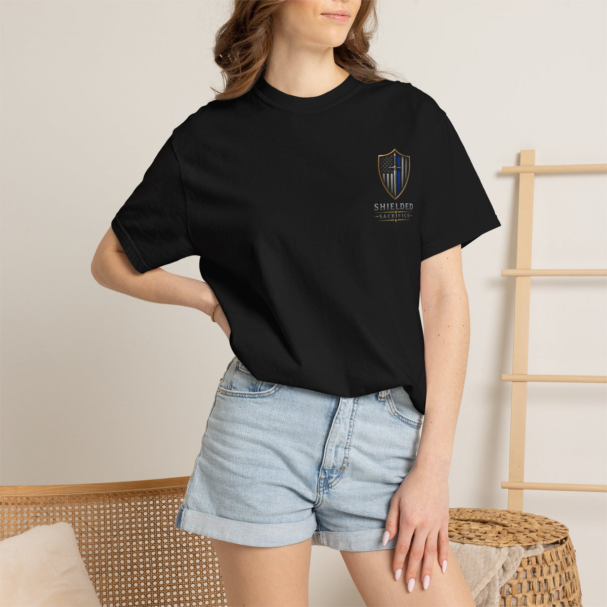 Shielded Sacrifice Thin Blue Line T-Shirt