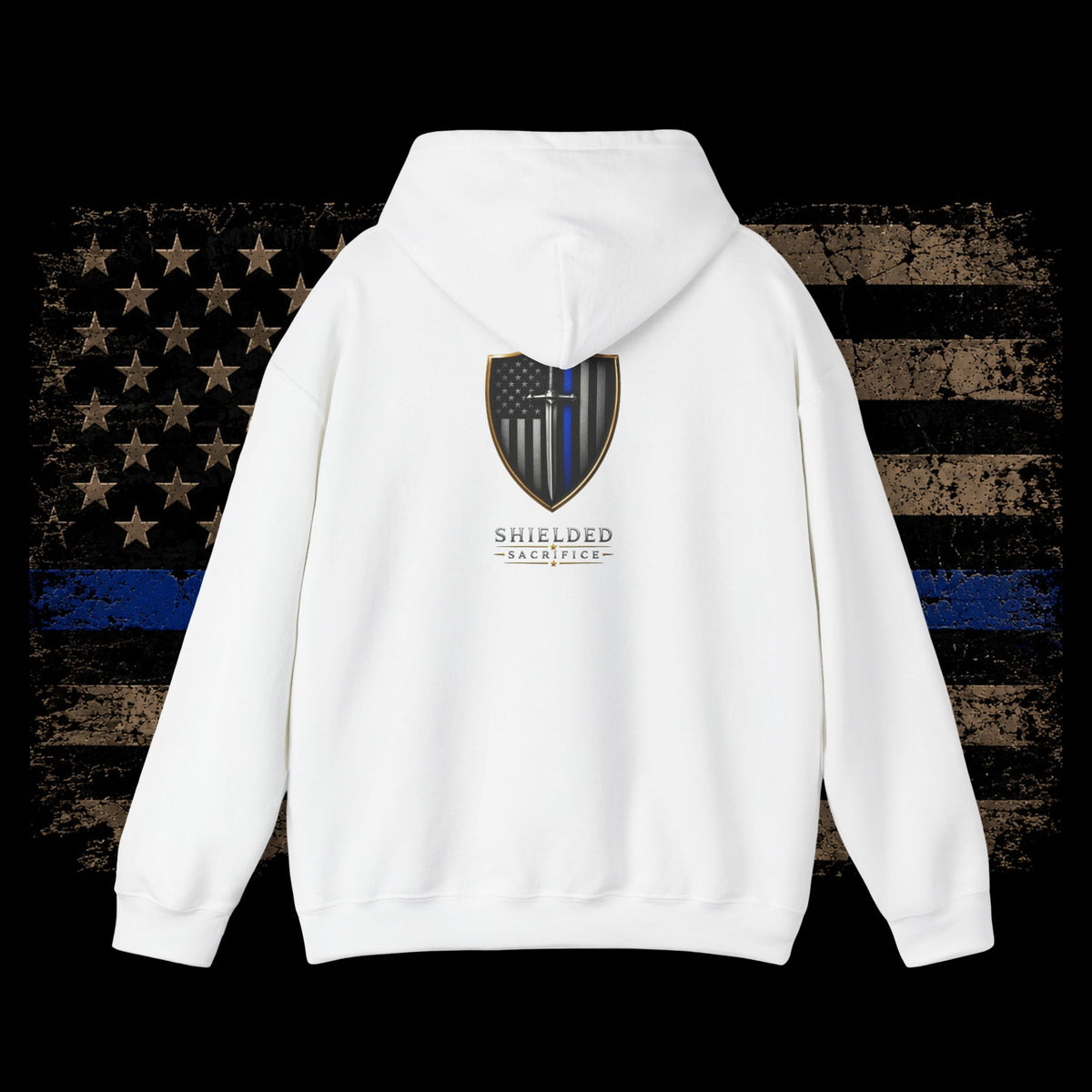 Shielded Tactical Logo Hoodie — Minimal Crest Chest Print