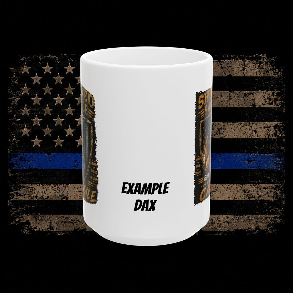 Thin Blue Line Police Support Ceramic Mug – Personalized Name Option (11oz, 15oz)