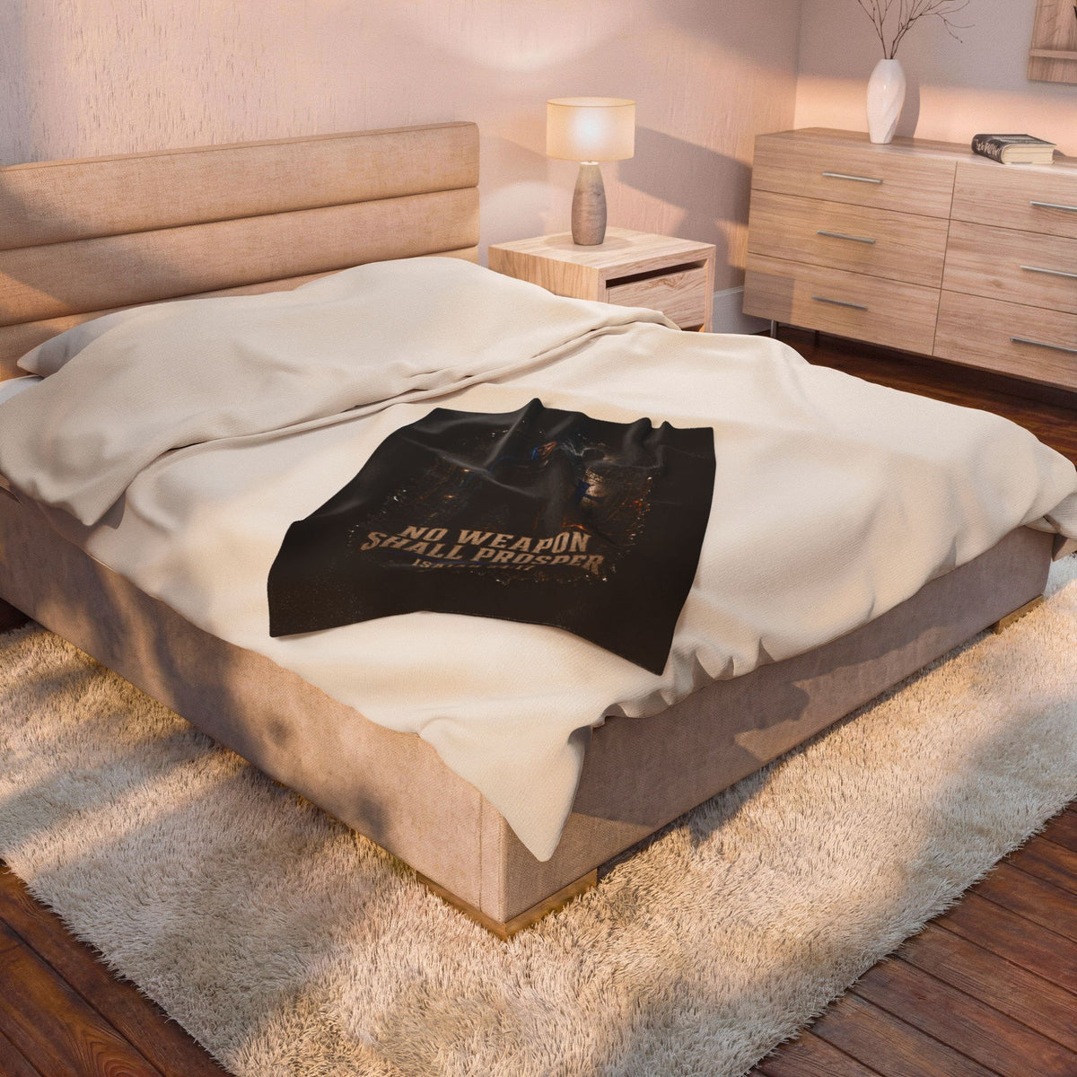 Isaiah 54:17 "No Weapon Shall Prosper" Velveteen Plush Blanket