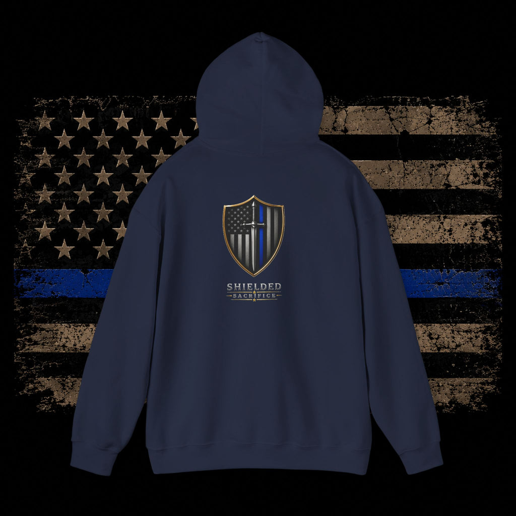 Shielded Tactical Logo Hoodie — Minimal Crest Chest Print