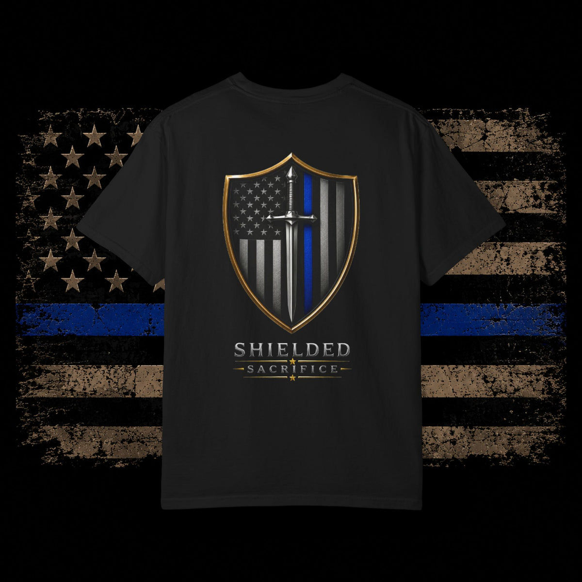 Shielded Sacrifice Thin Blue Line T-Shirt